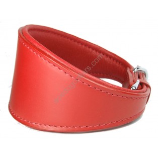  Ace Traditional Leather Dog Collar: Red Red 